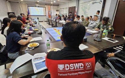 <p><strong>READY.</strong> DSWD-Bicol Regional Director Norman Laurio presides over the Regional Disaster Risk Reduction and Management Council (RDRRMC)-Bicol Pre-Disaster Risk Assessment meeting in preparation for the weather disturbances threatening the region on Tuesday (Nov. 14, 2023). The DSWD has stockpiled 113,927 family food packs and 29,402 non-food relief items for distribution to those who may be affected by bad weather. <em>(PNA photo courtesy of DSWD Bicol)</em></p>