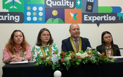 <p><strong>GLOBAL EDUCATION FOR FILIPINOS.</strong> IDP Education Philippines director Jose Miguel Habana (3rd from left) reports that about 53,000 Filipinos are studying in Canada Australia, the United Kingdom, New Zealand, and Ireland during a press briefing at the IDP office in Quezon City on Wednesday (Nov. 15, 2023). He said their number is growing up to 13 percent every year. <em>(PNA photo by Ma. Teresa P. Montemayor)</em></p>
