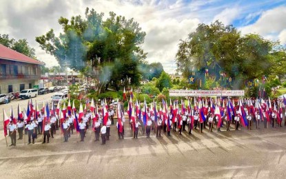 <p><strong>PARADE OF FLAGS.</strong> A parade of 125 flags added color to the commemoration of the 125th anniversary when the first Philippine flag was raised outside of Luzon on Nov. 17 in Sta. Barbara, Iloilo. Dubbed "Cry of Santa Barbara", the event also marked the formal inauguration of the Revolutionary Government in Visayas led by local hero Gen. Martin Delgado in a call for freedom from Spanish colonization. <em>(Photo courtesy of Jorry Palada)</em> </p>