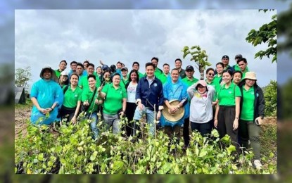 <p><strong>CLIMATE CHANGE.</strong> The Climate Change Commission joins the local government units of Laguna and other stakeholders during a tree planting and growing activity to kick off Climate Change Consciousness Week 2023 at the Caliraya-Lumot Watershed in Paete, Laguna on Sunday (Nov. 19, 2023). The CCC Week 2023 runs from Nov. 19 to 25 with the theme "Bayanihan Para sa Klima: Bagong Bansang Matatag." <em>(Photo courtesy of CCC)</em></p>