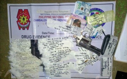 <p><strong>SEIZED.</strong> The confiscated pieces of evidence from three members of a criminal group arrested in Subic, Zambales on Wednesday night (Nov. 22, 2023). These include some PHP2 million worth of shabu and a .38 caliber revolver with six live ammunitions. <em>(Photo courtesy of PRO-3)</em></p>