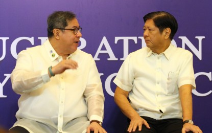 <p><strong>1ST CANCER HOSPITAL.</strong> President Ferdinand R. Marcos Jr. and Health Secretary Teodoro Herbosa lead the inauguration of the Healthway Cancer Care Hospital at the Arca South Estate in Taguig City on Friday (Nov. 24, 2023). In his speech, Marcos urged the public to avail of cancer care services and programs in the country. <em>(PNA photo by Joan Bondoc)</em></p>