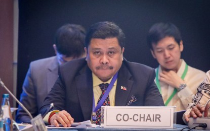 <p><strong>APPF31</strong>. Senator Jinggoy Estrada urges participants of the 31st Asia-Pacific Parliamentary Forum (APPF31) on Friday (Nov. 24, 2023) at the Philippine International Convention Center to discuss the issues sorrounding the West Philippine Sea. He also asked the support of the APPF for the Philippines' bid to be elected as a non-permanent member of the United Nations Security Council. <em>(Photo courtesy of Senate PRIB) </em></p>