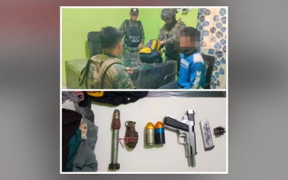 <p><strong>SURRENDER.</strong> A self-confessed member of the New People's Army surrendered to authorities on Tuesday (Nov. 28, 2023) in Barangay Carol-an, Ayungon, Negros Oriental. He also handed over a firearm, ammunition, and explosives. <em>(Photo courtesy of the Negros Oriental Police Provincial Office)</em></p>