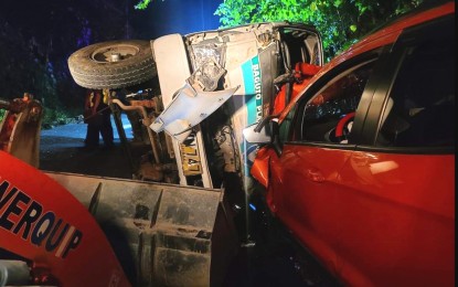 <p><strong>ROAD ACCIDENT</strong>. This vehicular traffic accident in Virac, Itogon, Benguet on Nov. 27, 2023 injured 10 persons and a child who had to go through surgery. The regional transportation office is strictly implementing traffic laws, intensified monitoring of public utility vehicle terminals, and roadside inspection of vehicles to prevent road crashes, its chief said in an interview on Thursday (Nov. 30, 2023). <em>(Photo courtesy of Rafael Valencia FB)</em></p>