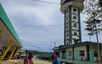 <p><strong>QUAKE DAMAGE. </strong>The Hinatuan Doppler Radar Station in Surigao del Sur is cordoned off after being declared by the DPWH as "structurally unsafe" on Tuesday (Dec. 5, 2023). The DPWH on Wednesday (Dec. 6) said the initial cost of damage from the series of recent strong tremors that rocked parts of Mindanao has reached PHP566 million. <em>(Photo courtesy of Hinatuan LGU)</em></p>