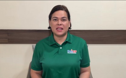 <p><strong>IMPROVED EDUCATION.</strong> The Department of Education (DepEd) plays a video message of Vice President and Education Secretary Sara Z. Duterte during the Programme for International Student Assessment (PISA) 2022 National Forum on Wednesday (Dec. 6, 2023) at the Bulwagan ng Karunungan, DepEd Central Office in Pasig City. Duterte called for a cencerted effort to realize the MATATAG education system which will improve learning outcomes, prioritize student and teacher well-being, and promote accountability to close remaining disparities. <em>(Screenshot from DepEd video) </em></p>