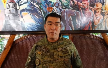 <p><strong>TIGHTENED SECURITY.</strong> Brig. Gen. Joey Escanillas, the Army's 302nd Brigade commander, says on Tuesday (Dec. 12, 2023) that border control remains tight at key entry and exit points in Negros Oriental. He assures security checkpoints are in place in strategic areas, with explosives-detecting dogs deployed to prevent possible terror attacks. <em>(PNA photo by Mary Judaline Partlow)</em></p>