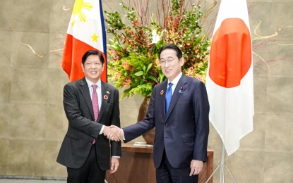 <p><strong>BILATERAL MEETING.</strong> President Ferdinand R. Marcos Jr. and Japan Prime Minister Fumio Kishida hold a bilateral meeting on Sunday (Dec. 17, 2023) on the sidelines of the 50th Commemorative Summit of the ASEAN-Japan Friendship and Cooperation in Tokyo. The two leaders agreed to continue coordination to reach an early conclusion of the negotiations for the Reciprocal Access Agreement.<em> (Photo courtesy of PCO)</em></p>