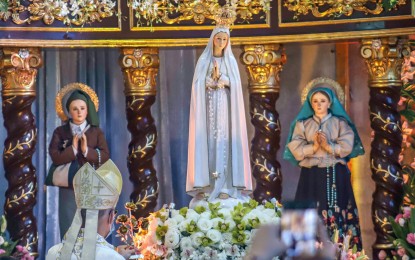 <p>The Our Lady of Fatima pilgrim image enshrined at the national shrine in Valenzuela City. <em>(Photo courtesy of National Shrine of Our Lady of Fatima Facebook page)</em></p>