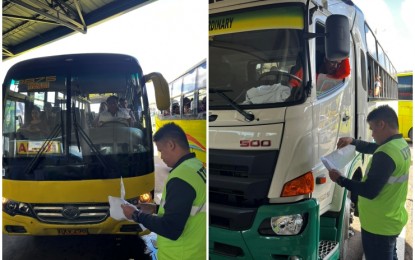 <p><strong><span data-preserver-spaces="true">TERMINAL INSPECTION.</span></strong><span data-preserver-spaces="true"> A personnel from the Land Transportation Franchising and Regulatory Board-Central Visayas conducts an inspection at the Cebu South Bus Terminal on Sunday (Dec. 24, 2023). LTFRB-7 regional director Eduardo Montealto Jr. on Monday said safety and convenience of the riding public are in the hands of the responsible transport operators, assuring passengers that they will have safer travel experience on this Christmas break. </span><em><span data-preserver-spaces="true">(Photo courtesy of LTFRB-7)</span></em></p>