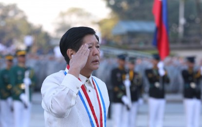 <p><strong>FIGHT VS. CRIMINALITY.</strong> President Ferdinand R. Marcos Jr. leads the 127th anniversary of the martyrdom of Dr. Jose Rizal at the Rizal Park in Manila on Dec. 30, 2023. According to his memorandum circularly No. 46 issued on April 18, 2024, Marcos has ordered all national and local government units to actively contribute and support the government’s campaign against criminality. <em>(PNA photo by Joey O. Razon)</em></p>