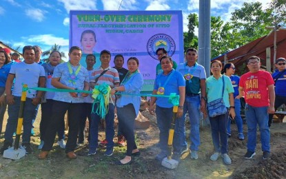 <p><strong>PROJECT TURNOVER</strong>. The official ribbon cutting ceremony at Sitio Nigan, Barangay Cadiis, Carmen, North Cotabato for one of the seven projects turned over to the municipality by the provincial government on Tuesday (Jan. 9, 2024). The provincial government handed over PHP40.3 million worth of infrastructure projects in seven villages of the town. <em>(Photo courtesy of North Cotabato PIO)</em></p>