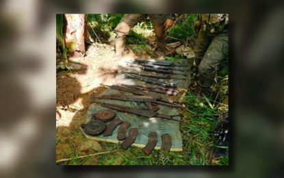 <p><strong><span data-preserver-spaces="true">ABANDONED.</span></strong><span data-preserver-spaces="true"> Firearms of the New People's ARmy unearthed by soldiers in upland Mabini village in Basey, Samar, on Monday (January 15, 2024). The Philippine Army found these firearms through information from a rebel leader who yielded to authorities last month. </span><em><span data-preserver-spaces="true">(Photo courtesy of Philippine Army)</span></em></p>
<p> </p>