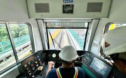 <p><strong>SUSPENSION.</strong>  Inside the cockpit of a new 2nd generation train of the Light Rail Transit Line 2. The three rail services in the National Capital Region (NCR) have announced Monday (Mar. 18, 2024) a temporary shutdown of their operations during the Holy Week to give way for their annual preventive maintenance. <em> (Photo courtesy of DOTr)</em></p>