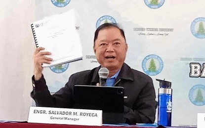 <p><strong>SAFE WATER</strong>. Engineer Salvador Royeca, general manager of the Baguio Water District, in a press conference on Wednesday (Jan.  17, 2024) assures the public that their water supply is safe.  He said BWD personnel conduct daily tests and reports on chlorine residues. <em>(PNA photo by Liza T. Agoot)</em></p>