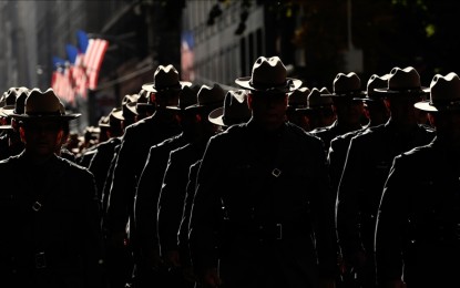 <p><strong>VETERANS' DAY</strong>. Veterans parade in New York City in this Nov. 11, 2016 photo. Nearly 50,000 US veterans utilized an emergency suicide prevention program, according to the Department of Veterans Affairs. <em>(Anadolu)</em></p>