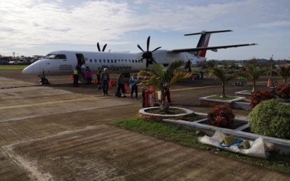 <p><strong>MORE FLIGHTS.</strong> A Philippine Airlines aircraft at the Catarman Airport in Northern Samar in this undated photo. The Northern Samar provincial government has asked PAL to fly daily to Catarman from Manila and vice-versa, given the growing number of domestic tourists in the province. <em>(Photo courtesy of Civil Aviation Authority of the Philippines)</em></p>