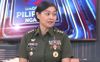 <p>AFP spokesperson Col. Francel Margareth Padilla <em>(Screengrab from PTV)</em></p>