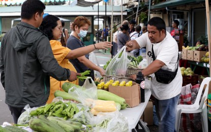 <p><strong>CHEAPER PRICE</strong>. Consumers buy vegetable and fruit items at the Kadiwa in the Department of Agriculture-Bureau of Plant Industry in San Andres, Malate, Manila on Jan. 26, 2024. The country’s agriculture sector grew at faster rate of 1.2 percent in 2023 based on the latest data from the Philippine Statistics Authority. <em>(PNA photo by Yancy Lim)</em></p>