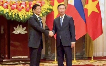 <p style="font-weight: 400;"><strong>BILATERAL MEETING</strong>. President Ferdinand Marcos Jr. meets with Vietnamese President Vo Van Thuong at the Presidential Palace in Vietnam on Tuesday (Jan. 30, 2024). Apart from holding a bilateral meeting with Thuong, Marcos also facilitated the signing of agreements between the Philippines and Vietnam. <em>(Photo from PBBM’s official Facebook page)</em></p>