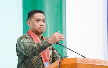 <p><strong>STAY UNITED.</strong> AFP chief Gen. Romeo Brawner Jr. talks to the troops of the Western Mindanao Command during a visit to the unit's headquarters in Zamboanga City on Sunday (Feb. 4, 2024). He also reminded troops to remain focused on their mission and continue improving their capabilities to further boost the nation's security. <em>(Photo courtesy of the AFP)</em></p>