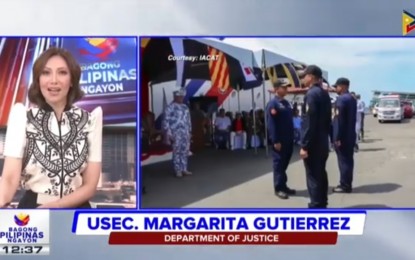<p>DOJ Undersecretary Margarita Gutierrez <em>(Screengrab from Bagong Pilipinas Ngayon briefing)</em></p>