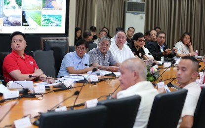 <p><strong>SITUATION BRIEFING</strong>. President Ferdinand R. Marcos Jr. leads the situation briefing on the effects of the shearline and low-pressure area in Davao Region at the Department of Public Works and Highways in Davao City on Wednesday (Feb. 7, 2024). Leaders from the various provinces in Davao Region presented the assessment on the extent of damage caused by flooding and landslides.<em> (PNA photo by Robinson Niñal Jr.)</em></p>