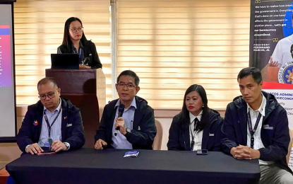 <p><strong>eBOSS</strong>. The Anti-Red Tape Authority (ARTA) reminds local government units to get onboard the electronic Business One-Stop Shop (eBOSS) system, on Thursday (Feb. 8, 2024). ARTA Director General Ernesto Perez (2nd from left) made the statement in a press conference at the UP University Hotel, Diliman, Quezon City. <em>(Courtesy of ARTA)</em></p>