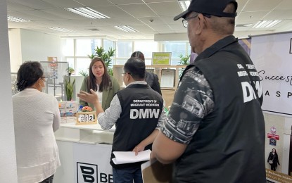 <p><strong>SHUT DOWN</strong>. The Department of Migrant Workers padlocks consultancy firm BELMÜN Philippines Inc. in Salcedo Village, Makati City on Monday (Feb. 12, 2024) after it was found to be illegally sending Filipinos to work in Poland factories. The DMW said the firm will be blacklisted from all government overseas recruitment programs while its officers and staff will be slapped with illegal recruitment charges. <em>(Photo courtesy of DMW)</em></p>
