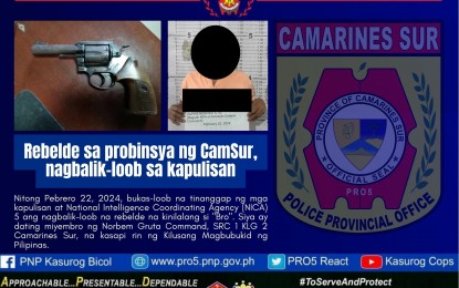 NPA rebel surrenders in Camarines Sur