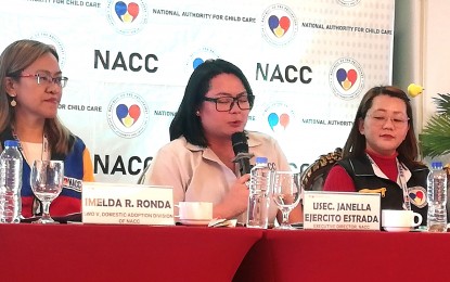 <p><strong>STREAMLINED PROCESS</strong>. National Authority for Child Care executive director Janella Estrada (center) said in a press conference in Baguio City on Friday (Feb. 23, 2024) that more Filipinos have expressed interest in adopting. She attributed this development to the streamlined system of adoption, which shortened the process to an average of nine months compared to several years in the past. <em>(PNA photo by Liza T. Agoot)</em></p>