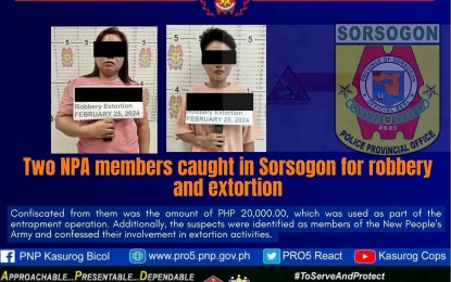 2 suspected NPA members nabbed for extortion in Sorsogon