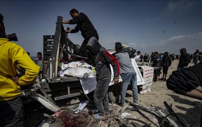 Palestinians killed, injured as Israel bombs aid truck in central Gaza