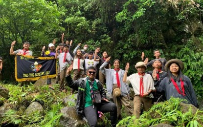 <p><strong>SCOUT'S HONOR</strong>. Jubille Marlourd Lucena (center) leads his Boy Scouts of the Philippines Coro-Coro Scouting Unit from Tiwi town, Albay province, during a weekend overnight camp and hike at Mount Malinao on Feb. 25, 2024. Beyond the outdoor adventures, this first village-based scouting unit in the Philippines and the Asia-Pacific Region is known for its active community service in relief and disaster operations. <em>(Photo from Coro-Coro Scouting Unit's Facebook page)</em></p>
