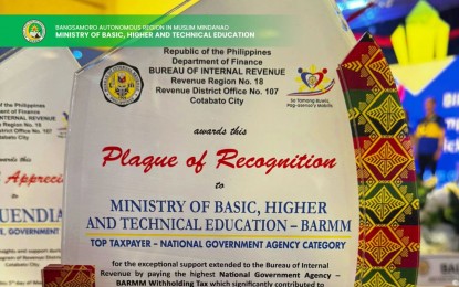 BIR names BARMM education ministry as top taxpayer