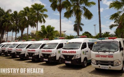 <p><strong>LIFESAVER.</strong> Some of the ambulance units that the Ministry of Health in the Bangsamoro Autonomous Region in Muslim Mindanao (MOH-BARMM) turned over to various health stations in Zamboanga City on Wednesday (March 6, 2024). The ministry also distributed ambulances units and medical supplies to government hospitals in the region's island provinces. <em>(Photo courtesy of MOH-BARMM)</em></p>