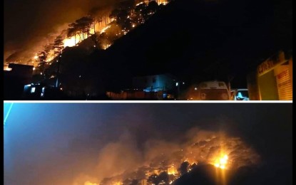 <p><strong>FOREST FIRE</strong>. The fire incident in the village of Alab in Boctoc, Mountain Province on March 6, 2024 is a continuation of the fire incident in Barangay Balili, as shown in this photo taken on Monday (March 4, 2024). Bontoc Mayor Jerome Chagsen Tudlong Jr. said Wednesday night (March 6, 2024) that fire lanes have been established in case the fire reignites. <em>(PNA photo courtesy of Ahwaii YHen FB)</em></p>