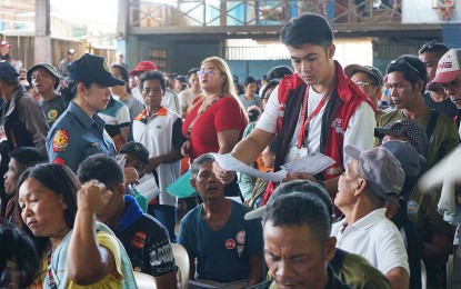 <p><strong>AID TO FLOOD VICTIMS.</strong> The Department of Social Welfare and Development in the Caraga Region conducted a payout activity for the 2,870 flood-affected families on Thursday (March 7, 2024) in San Luis, Agusan del Sur, whose houses were damaged by the calamity last month. A total of PHP14.3 million in cash aid was released to the beneficiaries during the activity. <em>(Photo courtesy of DSWD-13)</em></p>