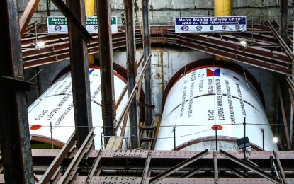 <p><strong>TUNNEL DIGGING.</strong> Two tunnel boring machines are showcased during a site visit at the under-construction North Avenue Station of the Metro Manila Subway Project in Quezon City on March 7, 2024. President Ferdinand R. Marcos Jr. said the country is in the midst of a railway renaissance, with several big-ticket rail projects already in full swing. <em>(PNA photo by Joan Bondoc)</em></p>