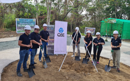 <p><strong>GREEN PARK</strong>. Officials of the Million Trees Foundation Inc. and new partner QBE Insurance Group lead groundbreaking of the QBE Green SanQtuary Park at the La Mesa Watershed in Quezon City on Monday (March 11, 2024). QBE granted the foundation with PHP3.7 million for various projects of the organization.<em> (Photo from Million Trees Foundation FB page)</em></p>