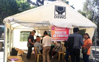 <p><strong>REGISTRATION</strong>. The National Commission of Senior Citizens has set up a booth at the Igorot Park along Harrison Road in Baguio City where seniors aged 60 and above can register and be added to the Commission’s database. The same process is also being done at the city’s Office of the Senior Citizens Affairs (OSCA) where identification cards as well as medicine and grocery booklets are also obtained. <em>(PNA photo by Liza T. Agoot)</em></p>