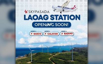 <p><strong>FLYING SOON</strong>. Regional budget airline Sky Pasada, in a Facebook post on Tuesday (March 12, 2024), said it will service flights to three destinations originating from the Laoag International Airport starting April this year. The routes are Baguio City, Calayan in Cagayan, and Basco in Batanes. <em>(Image courtesy to Ilocos Norte Tourism)</em></p>