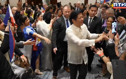 <p><strong>MEET-AND-GREET.</strong> President Ferdinand R. Marcos Jr. joins thousands of Filipinos living and working in Germany in a gathering in Berlin on Tuesday (March 12, 2024). An estimated 35,000 Filipinos work in various industries in Germany, such as health care, information technology, hotel and hospitality, as well as in the academe, based on data from the Philippine Embassy in Berlin. <em>(Screengrab from RTVM)</em></p>