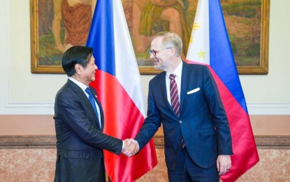 <p><strong>IMPROVING BILATERAL</strong> TIES. President Ferdinand R. Marcos Jr. meets with Czech Republic Prime Minister Petr Fiala at the Prime Minister’s office in Prague, Czech Republic on Thursday (March 14, 2024). During their bilateral meeting, Marcos and Fiala agreed to explore more areas of cooperation between the two countries. <em>(Photo from the Presidential Communications Office)</em></p>