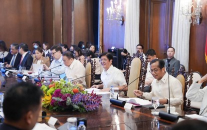 <p><strong>LEGISLATIVE PRIORITY.</strong> President Ferdinand R. Marcos Jr. convenes the 4th Legislative-Executive Development Advisory Council (LEDAC) meeting in Malacañang on Tuesday (March 19, 2024). During the meeting, leaders of both houses of Congress vowed to pass the remaining priority bills of the administration. <em>(Presidential Communications Office Photo)</em></p>