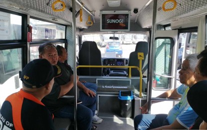 <p><strong>FIRE SAFETY VIDEO.</strong> A 30-second fire safety awareness video is being played in modernized jeepney units of Negros East Transport Service Cooperative in Bacolod City starting Wednesday (March 20, 2024). The initiative, dubbed “Reels-On-The-Bus," allows commuters to learn about fire safety by watching a 30-second advocacy video while traveling. (<em>Photo courtesy of BFP-Bacolod City Fire Station</em>) </p>