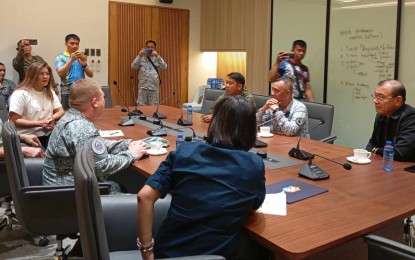 <p><strong>COORDINATION.</strong> Defense Assistant Henry Robinson Jr. (right) and military officials meet with executives of Bacolod City during a courtesy call at the Government Center on Thursday (March 21, 2024). Bacolod City will host the 2024 Philippine ROTC Games-Visayas qualifying leg on May 26 to June 1. <em>(Photo courtesy of Bacolod City-PIO)</em></p>