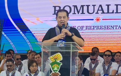 <p><strong>SERVICE FAIR</strong>. House Speaker Martin Romualdez leads the opening of the two-day Bagong Pilipinas Serbisyo Fair in Butuan City on Friday (March 22, 2024). At least 53 government line agencies joined the activity by providing programs and services to more than 80,000 beneficiaries. <em>(Photo courtesy of PIA-13)</em></p>