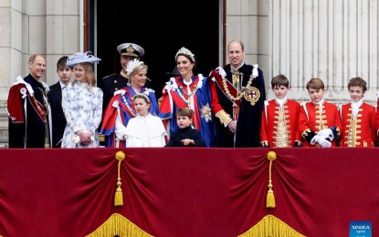 <p><strong>HEALTH REASONS.</strong> Kate, Britain's Princess of Wales, and Prince William (4<sup>th</sup> and 5<sup>th</sup> from left) stand on the balcony of Buckingham Palace in London, United Kingdom, along with other members of the royal family, following the coronation ceremony of King Charles on May 6, 2023. Kate revealed in a video message Friday (March 22, 2024) that she has cancer and is undergoing chemotherapy. <em>(Xinhua)</em></p>